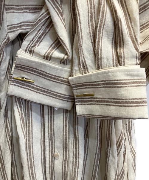 MaxMara（マックスマーラ）MaxMara (マックスマーラ) ストライプシャツワンピース アイボリー サイズ:40の古着・服飾アイテム