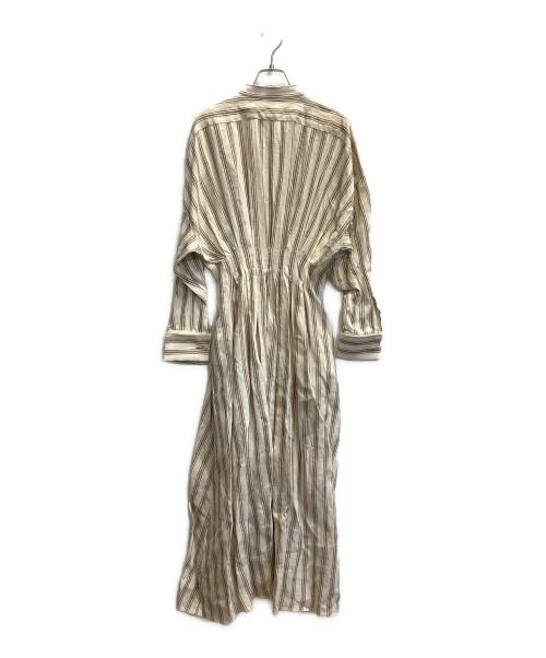 MaxMara（マックスマーラ）MaxMara (マックスマーラ) ストライプシャツワンピース アイボリー サイズ:40の古着・服飾アイテム