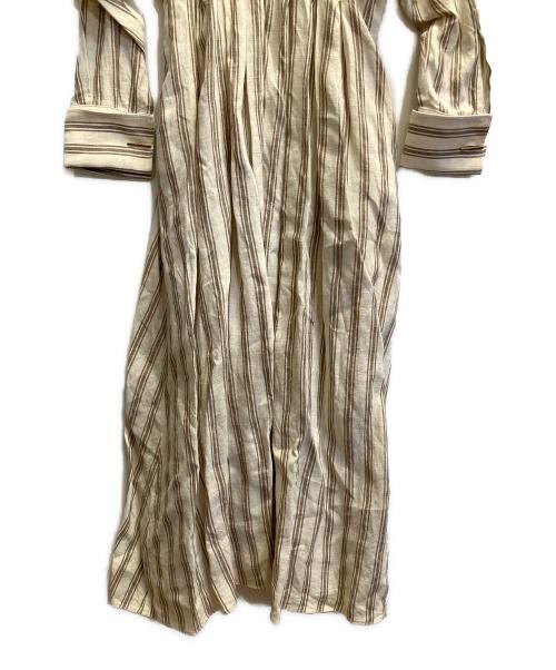 MaxMara（マックスマーラ）MaxMara (マックスマーラ) ストライプシャツワンピース アイボリー サイズ:40の古着・服飾アイテム