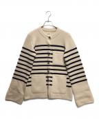 KHAITEケイト）の古着「ボーダーニットカーディガン」｜ベージュ