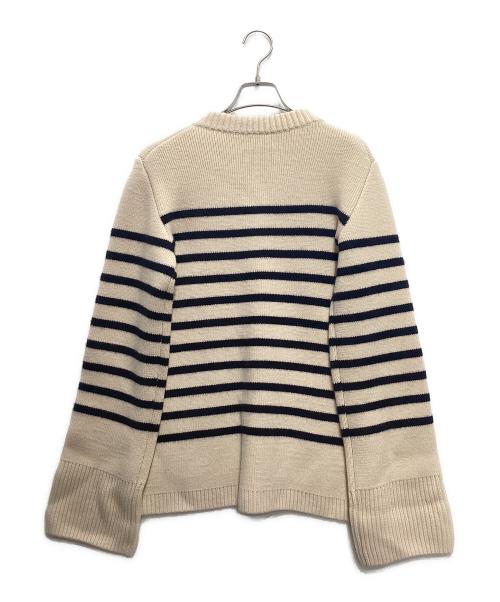 KHAITE（ケイト）KHAITE (ケイト) ボーダーニットカーディガン ベージュ サイズ:Mの古着・服飾アイテム