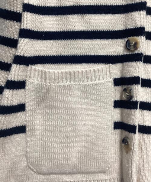 KHAITE（ケイト）KHAITE (ケイト) ボーダーニットカーディガン ベージュ サイズ:Mの古着・服飾アイテム