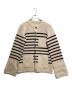 KHAITE（ケイト）の古着「ボーダーニットカーディガン」｜ベージュ