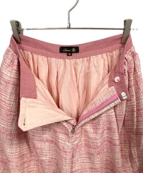DRAWER（ドゥロワー）Drawer (ドゥロワー) ピンクツイードギャザーワイドパンツ ピンク サイズ:34の古着・服飾アイテム
