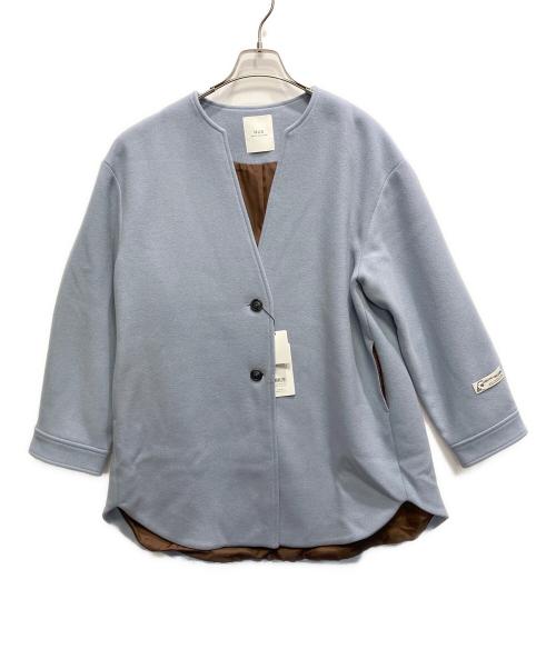 NUS（ヌース）NUS (ヌース) ジロンファーストラムキーネックミドルコート ブルー サイズ:38の古着・服飾アイテム