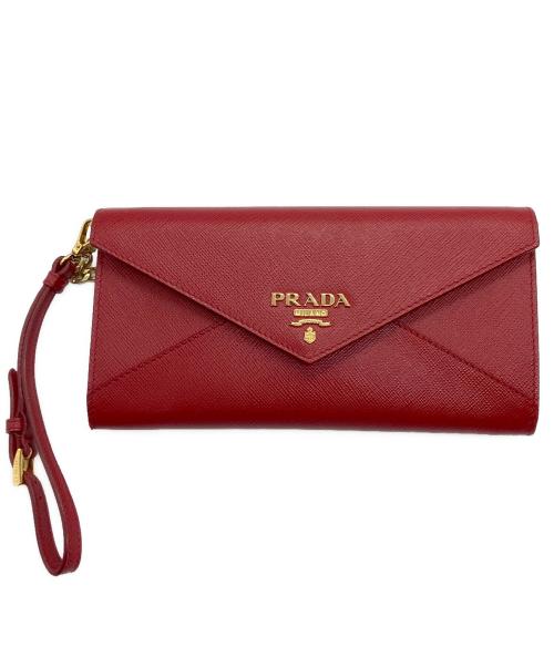 PRADA（プラダ）PRADA (プラダ) チェーンショルダーウォレット レッドの古着・服飾アイテム