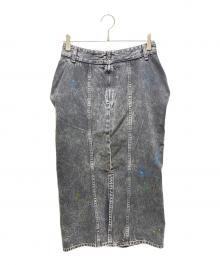 Maison Margiela（メゾンマルジェラ）の古着「ブラックデニムバルーンタックスカート」｜ブラック