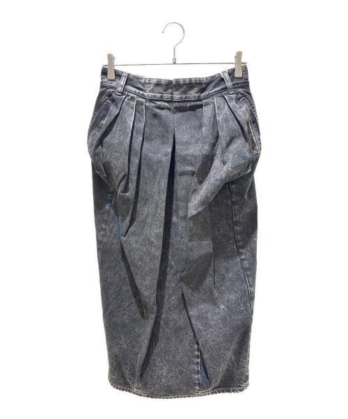 Maison Margiela（メゾンマルジェラ）Maison Margiela (メゾンマルジェラ) ブラックデニムバルーンタックスカート ブラック サイズ:40 未使用品の古着・服飾アイテム