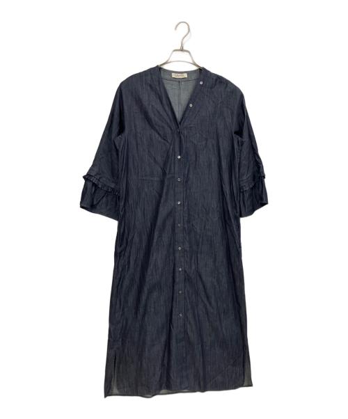 MaxMara（マックスマーラ）MaxMara (マックスマーラ) デニムフリルワンピース インディゴ サイズ:記載無しの古着・服飾アイテム