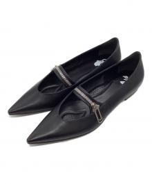 OFFWHITE（オフホワイト）の古着「ジップデザイン フラットパンプス」｜ブラック