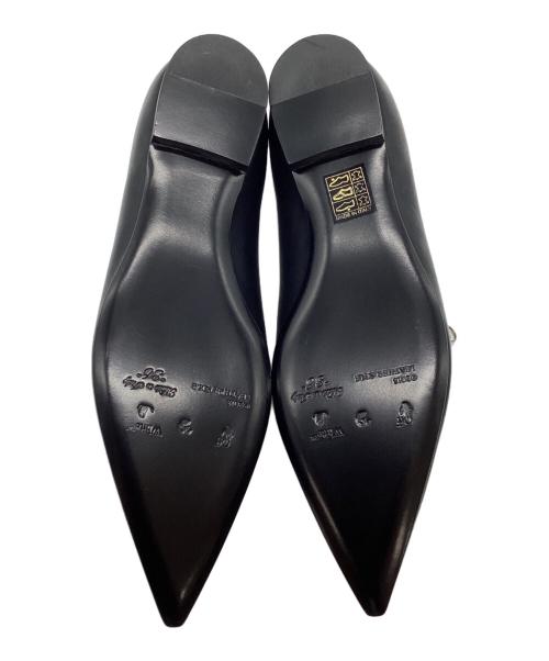 OFFWHITE（オフホワイト）OFFWHITE (オフホワイト) ジップデザイン フラットパンプス ブラック サイズ:36の古着・服飾アイテム