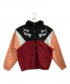 DIESELディーゼル）の古着「J-ETHAN Colourblock Hooded Jacket」｜レッド×ピンク