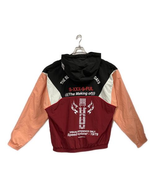 DIESEL（ディーゼル）DIESEL (ディーゼル) J-ETHAN Colourblock Hooded Jacket レッド×ピンク サイズ:Lの古着・服飾アイテム