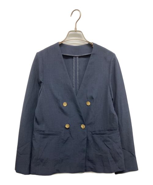 INEDCLARO（イネドクラロ）INEDCLARO (イネドクラロ) リネンライクメランジジャケット ネイビー サイズ:9の古着・服飾アイテム