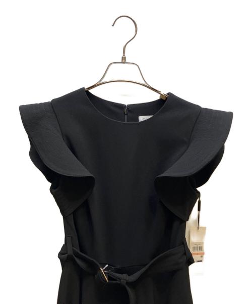 Calvin Klein（カルバンクライン）Calvin Klein (カルバンクライン) ベルト付Aラインワンピース ブラック サイズ:2の古着・服飾アイテム