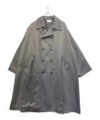 soerteソエルテ）の古着「Oversize double breasted stand collar coat」｜グレー