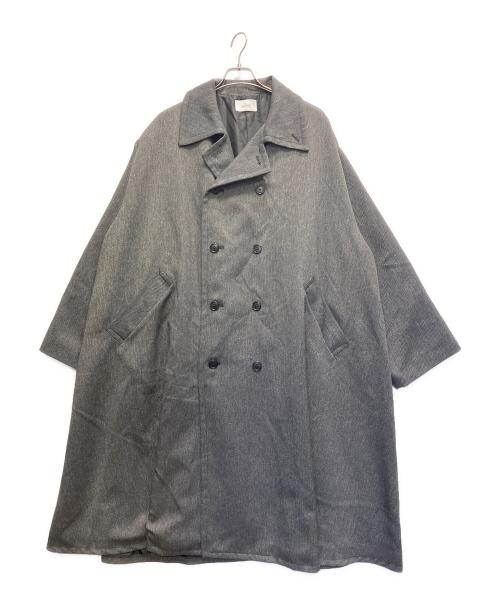 soerte（ソエルテ）soerte (ソエルテ) Oversize double breasted stand collar coat グレー サイズ:2の古着・服飾アイテム