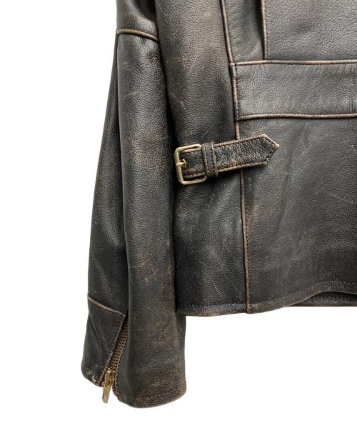 MORGAN（モーガン）MORGAN (モーガン) ライナー付レザージャケット ブラウン サイズ:38の古着・服飾アイテム