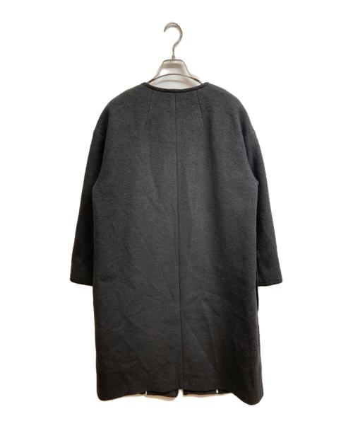 PLAIN PEOPLE（プレインピープル）PLAIN PEOPLE (プレインピープル) ノーカラーパイピングロングコート ブラック サイズ:2の古着・服飾アイテム