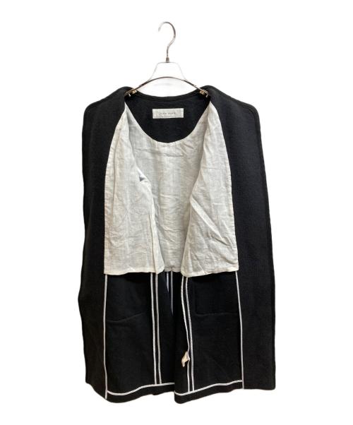 PLAIN PEOPLE（プレインピープル）PLAIN PEOPLE (プレインピープル) ノーカラーパイピングロングコート ブラック サイズ:2の古着・服飾アイテム