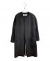 PLAIN PEOPLE（プレインピープル）の古着「ノーカラーパイピングロングコート」｜ブラック