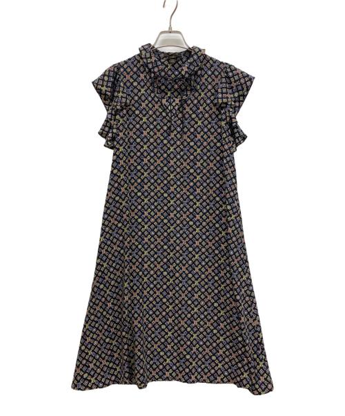 LOUIS VUITTON（ルイ ヴィトン）LOUIS VUITTON (ルイ ヴィトン) モノグラムシルクワンピース ブラック サイズ:34の古着・服飾アイテム