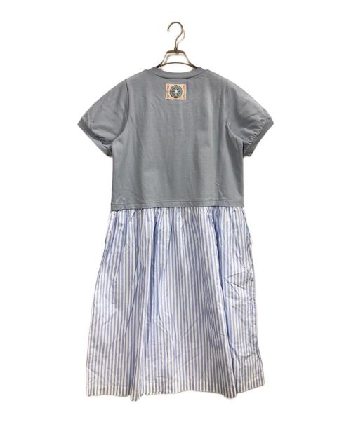 PINK HOUSE（ピンクハウス）PINK HOUSE (ピンクハウス) ロンドンストライプ使いコンビワンピース ブルー サイズ:-の古着・服飾アイテム