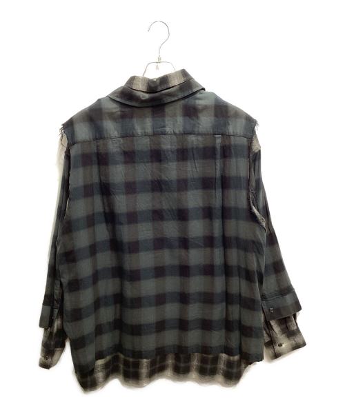 amok（アモク）amok (アモク) LAYERED SHIRT グレー サイズ:Lの古着・服飾アイテム