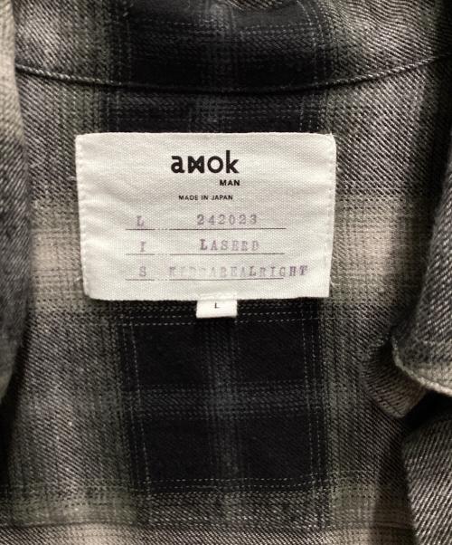 amok（アモク）amok (アモク) LAYERED SHIRT グレー サイズ:Lの古着・服飾アイテム