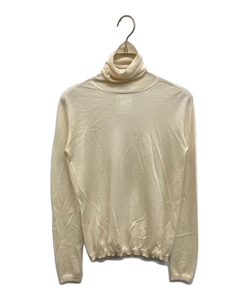 JIL SANDER（ジルサンダー）JIL SANDER (ジルサンダー) カシミヤシルクタートルネックニット ベージュ サイズ:34の古着・服飾アイテム