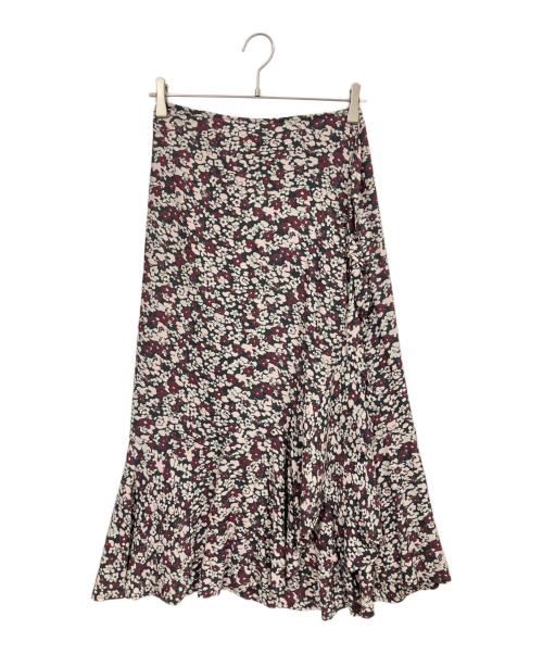 GANNI（ガニー）GANNI (ガニー) フラワーラッフルスカート パープル サイズ:34の古着・服飾アイテム