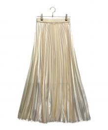 Noble（ノーブル）の古着「ブライトサテンアコーディオンプリーツスカート」｜アイボリー