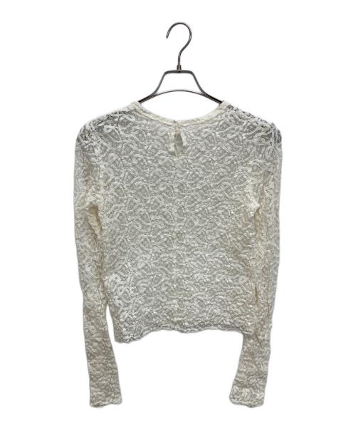 IENA（イエナ）IENA (イエナ) ペイズリー ストレッチレースプルオーバー ブラウス ホワイト サイズ:Freeの古着・服飾アイテム