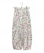 POPPYポピー）の古着「FLORAL WAVE CARGO PANTS」｜ホワイト
