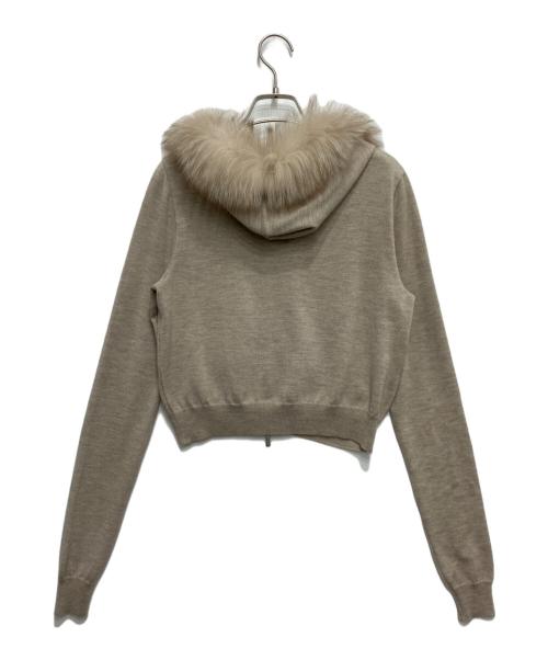 FOXEY（フォクシー）FOXEY (フォクシー) FOXファー付ニットパーカー ベージュ サイズ:38の古着・服飾アイテム