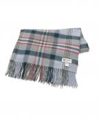 JOHNSTONS OF ELGINジョンストンズオブエルガン）の古着「カシミヤ大判ストール」｜ブルー