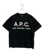 A.P.C.×EDIFICEアーペーセー×エディフィス）の古着「別注 ビッグロゴ オーバーサイズTシャツ」｜ブラック