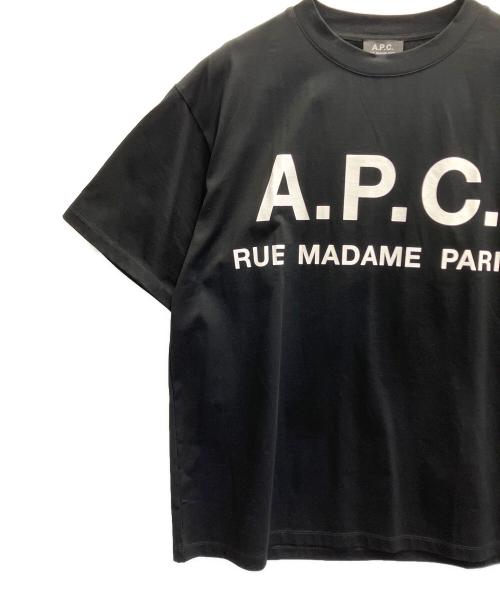 A.P.C.（アーペーセー）A.P.C. (アーペーセー) EDIFICE (エディフィス) 別注 ビッグロゴ オーバーサイズTシャツ ブラック サイズ:Lの古着・服飾アイテム
