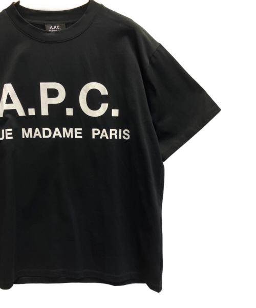 A.P.C.（アーペーセー）A.P.C. (アーペーセー) EDIFICE (エディフィス) 別注 ビッグロゴ オーバーサイズTシャツ ブラック サイズ:Lの古着・服飾アイテム