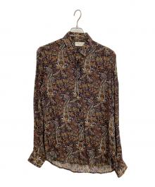 Saint Laurent Paris（サンローランパリ）の古着「ペイズリー柄レーヨンシャツ」｜ブラウン
