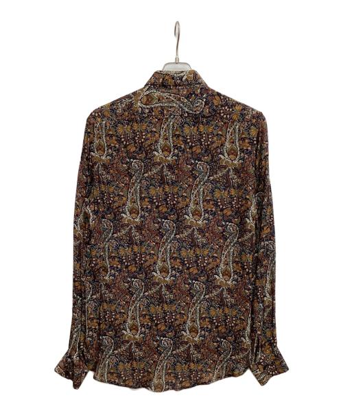 Saint Laurent Paris（サンローランパリ）Saint Laurent Paris (サンローランパリ) ペイズリー柄レーヨンシャツ ブラウン サイズ:38の古着・服飾アイテム