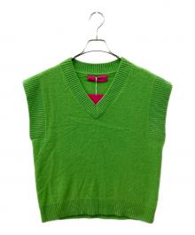 The Elder Statesman（エルダーステイツマン）の古着「カシミヤニットベスト」｜グリーン