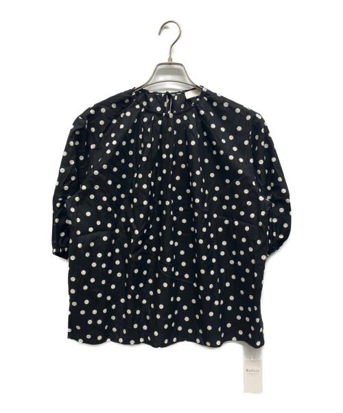 BALLSEY（ボールジィ）BALLSEY (ボールジィ) ドットプリント ランタンスリーブブラウス ブラック サイズ:36 未使用品の古着・服飾アイテム