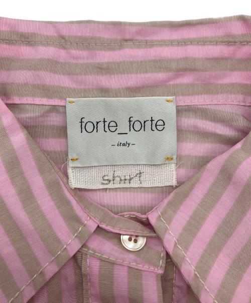 forte forte（フォルテ・フォルテ）forte forte (フォルテ・フォルテ) my shirt stripe ピンク サイズ:1の古着・服飾アイテム