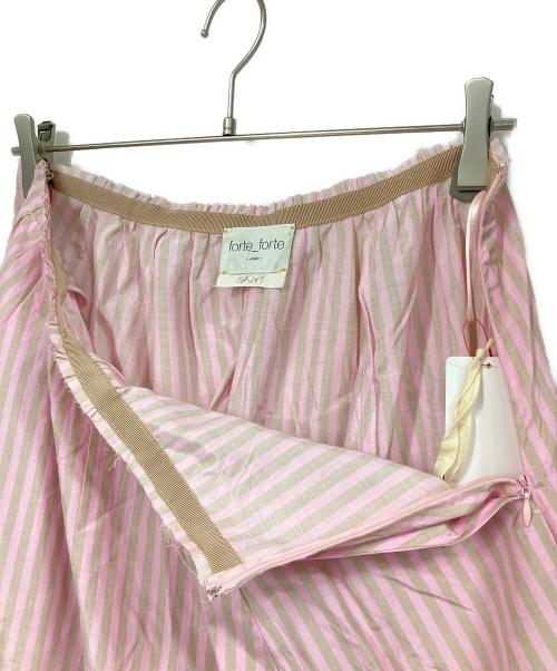 forte forte（フォルテ・フォルテ）forte forte (フォルテ・フォルテ) my skirt stripe ピンク サイズ:1の古着・服飾アイテム