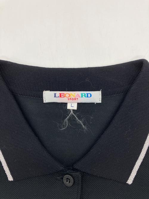 LAONARD（レオナード）LAONARD (レオナード) フラワー刺繍ポロシャツ ブラック サイズ:Lの古着・服飾アイテム