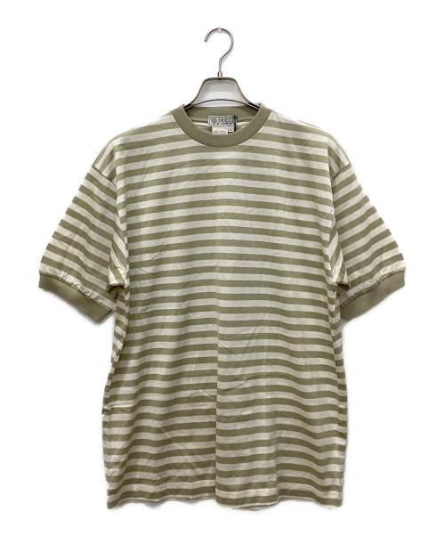 GUCCI（グッチ）GUCCI (グッチ) OLDバック刺繍ボーダーTシャツ ベージュ サイズ:L 未使用品の古着・服飾アイテム