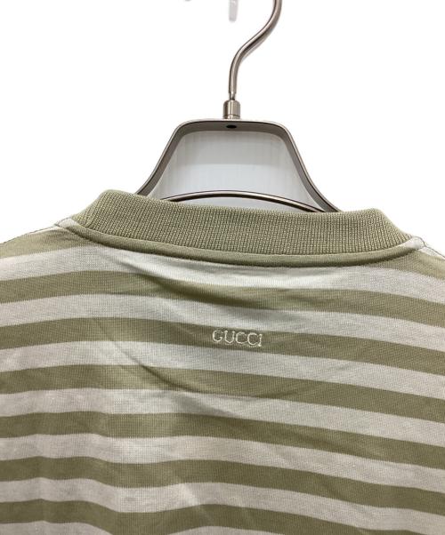 GUCCI（グッチ）GUCCI (グッチ) OLDバック刺繍ボーダーTシャツ ベージュ サイズ:L 未使用品の古着・服飾アイテム