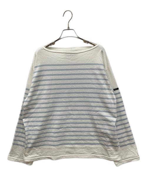 OUTIL（ウティ）OUTIL (ウティ) バスクシャツ ボーダーロングスリーブカットソー　Tシャツ ライトブルーの古着・服飾アイテム