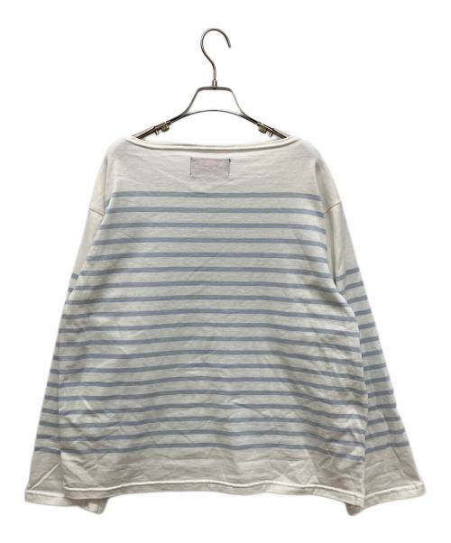 OUTIL（ウティ）OUTIL (ウティ) バスクシャツ ボーダーロングスリーブカットソー　Tシャツ ライトブルーの古着・服飾アイテム